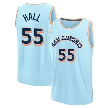 San Antonio Spurs Light Blue Fast Break City Edition Jersey 2024/25 Jordan Hall ＃55 Youth