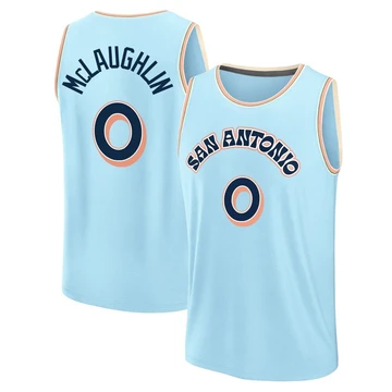 San Antonio Spurs Light Blue Fast Break City Edition Jersey 2024/25 Jordan McLaughlin ＃0 Men's