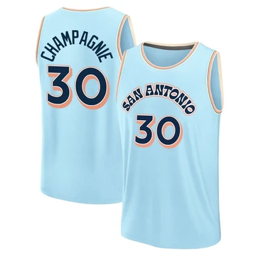 San Antonio Spurs Light Blue Fast Break City Edition Jersey 2024/25 Julian Champagnie ＃30 Men's
