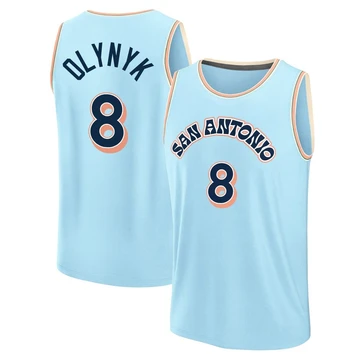 San Antonio Spurs Light Blue Fast Break City Edition Jersey 2024/25 Kelly Olynyk ＃8 Men's