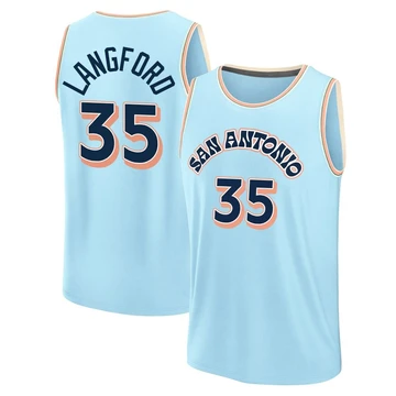 San Antonio Spurs Light Blue Fast Break City Edition Jersey 2024/25 Romeo Langford ＃35 Men's