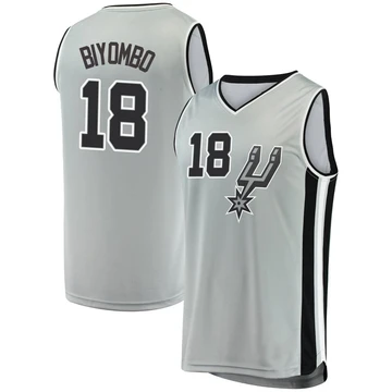 San Antonio Spurs Silver Fast Break Jersey - Statement Edition Bismack Biyombo ＃18 Men's