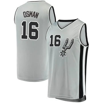 San Antonio Spurs Silver Fast Break Jersey - Statement Edition Cedi Osman ＃16 Youth