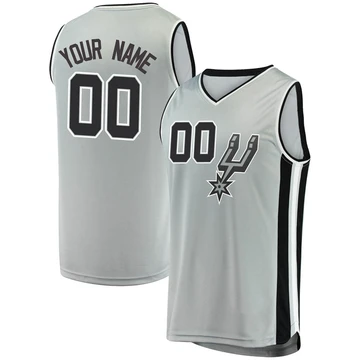 San Antonio Spurs Silver Fast Break Jersey - Statement Edition Custom ＃00 Youth