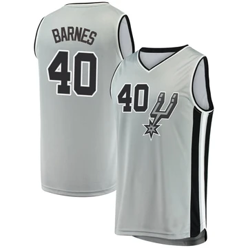 San Antonio Spurs Silver Fast Break Jersey - Statement Edition Harrison Barnes ＃40 Men's