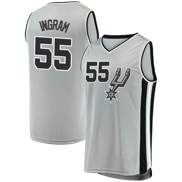 San Antonio Spurs Silver Fast Break Jersey - Statement Edition Harrison Ingram ＃55 Youth