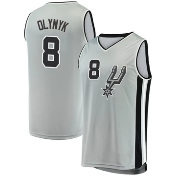 San Antonio Spurs Silver Fast Break Jersey - Statement Edition Kelly Olynyk ＃8 Youth