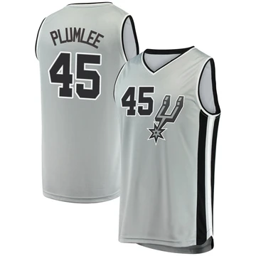San Antonio Spurs Silver Fast Break Jersey - Statement Edition Mason Plumlee ＃45 Men's