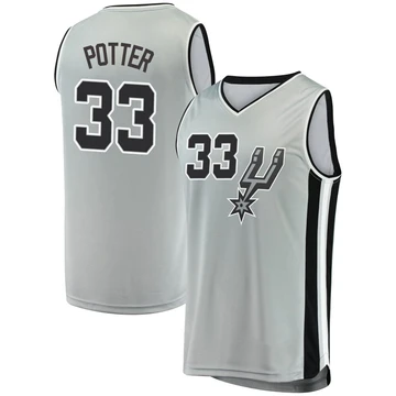 San Antonio Spurs Silver Fast Break Jersey - Statement Edition Micah Potter ＃33 Youth