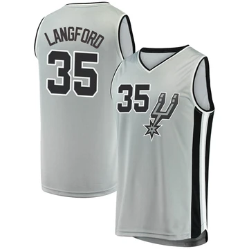 San Antonio Spurs Silver Fast Break Jersey - Statement Edition Romeo Langford ＃35 Men's