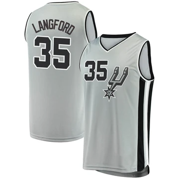 San Antonio Spurs Silver Fast Break Jersey - Statement Edition Romeo Langford ＃35 Youth