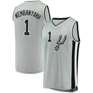 San Antonio Spurs Silver Fast Break Jersey - Statement Edition Victor Wembanyama ＃1 Men's