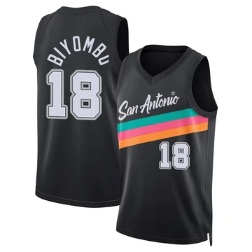 San Antonio Spurs Swingman Black City Edition Jersey 2025/26 Bismack Biyombo ＃18 Men's