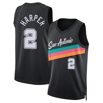 San Antonio Spurs Swingman Black City Edition Jersey 2025/26 Dylan Harper ＃2 Men's