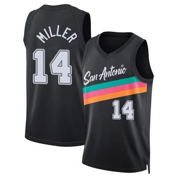 San Antonio Spurs Swingman Black City Edition Jersey 2025/26 Emanuel Miller ＃14 Youth