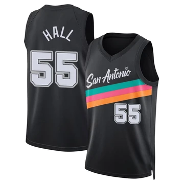 San Antonio Spurs Swingman Black City Edition Jersey 2025/26 Jordan Hall ＃55 Men's