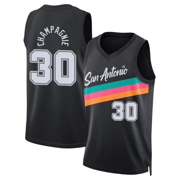 San Antonio Spurs Swingman Black City Edition Jersey 2025/26 Julian Champagnie ＃30 Youth