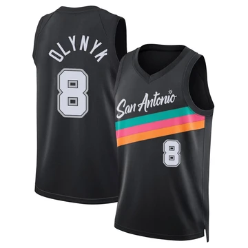 San Antonio Spurs Swingman Black City Edition Jersey 2025/26 Kelly Olynyk ＃8 Youth