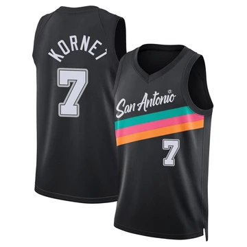 San Antonio Spurs Swingman Black City Edition Jersey 2025/26 Luke Kornet ＃7 Youth