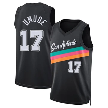 San Antonio Spurs Swingman Black City Edition Jersey 2025/26 Stanley Umude ＃17 Youth