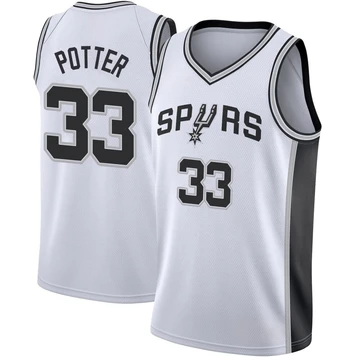 San Antonio Spurs Swingman Jersey - Association Edition White Micah Potter ＃33 Youth