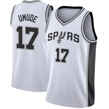 San Antonio Spurs Swingman Jersey - Association Edition White Stanley Umude ＃17 Men's