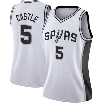 San Antonio Spurs Swingman Jersey - Association Edition White Stephon Castle ＃5 Women's