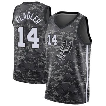 San Antonio Spurs Swingman Jersey - City Edition Black Adam Flagler ＃14 Men's