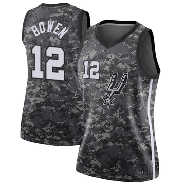 San Antonio Spurs Swingman Jersey - City Edition Black Bruce Bowen ＃12 Women's