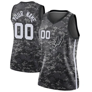 San Antonio Spurs Swingman Jersey - City Edition Black Custom ＃00 Women's