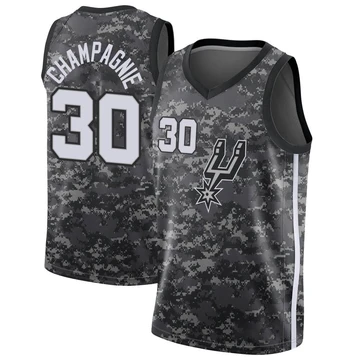 San Antonio Spurs Swingman Jersey - City Edition Black Julian Champagnie ＃30 Men's