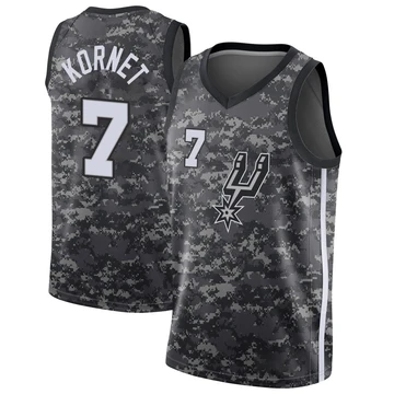 San Antonio Spurs Swingman Jersey - City Edition Black Luke Kornet ＃7 Men's