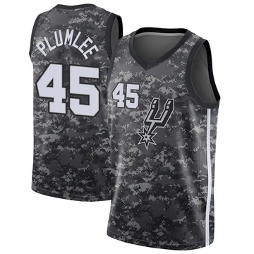 San Antonio Spurs Swingman Jersey - City Edition Black Mason Plumlee ＃45 Men's