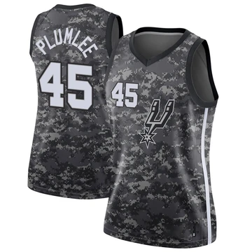 San Antonio Spurs Swingman Jersey - City Edition Black Mason Plumlee ＃45 Women's