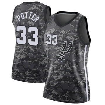 San Antonio Spurs Swingman Jersey - City Edition Black Micah Potter ＃33 Women's