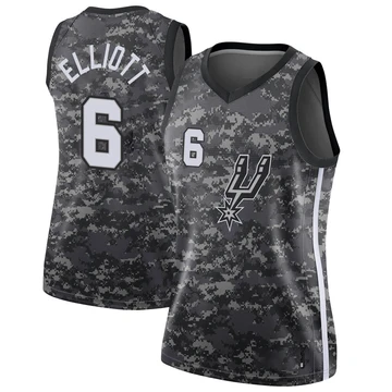 San Antonio Spurs Swingman Jersey - City Edition Black Sean Elliott ＃6 Women's