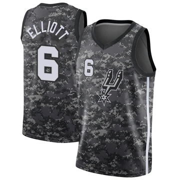 San Antonio Spurs Swingman Jersey - City Edition Black Sean Elliott ＃6 Youth