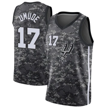 San Antonio Spurs Swingman Jersey - City Edition Black Stanley Umude ＃17 Men's