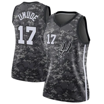 San Antonio Spurs Swingman Jersey - City Edition Black Stanley Umude ＃17 Women's