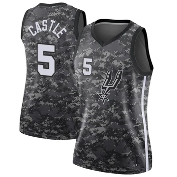 San Antonio Spurs Swingman Jersey - City Edition Black Stephon Castle ＃5 Women's