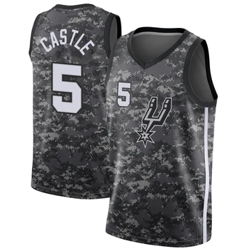 San Antonio Spurs Swingman Jersey - City Edition Black Stephon Castle ＃5 Youth