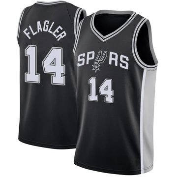 San Antonio Spurs Swingman Jersey - Icon Edition Black Adam Flagler ＃14 Men's