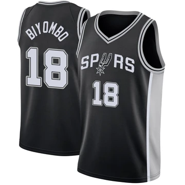 San Antonio Spurs Swingman Jersey - Icon Edition Black Bismack Biyombo ＃18 Men's