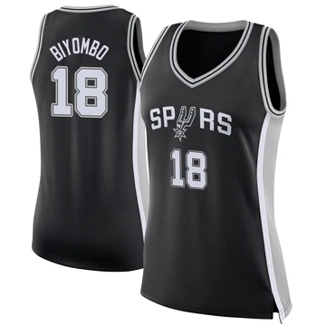 San Antonio Spurs Swingman Jersey - Icon Edition Black Bismack Biyombo ＃18 Women's