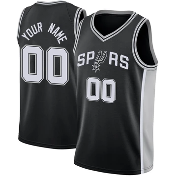 San Antonio Spurs Swingman Jersey - Icon Edition Black Custom ＃00 Men's