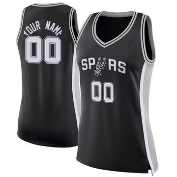 San Antonio Spurs Swingman Jersey - Icon Edition Black Custom ＃00 Women's