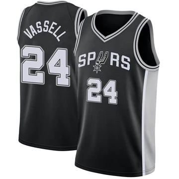 San Antonio Spurs Swingman Jersey - Icon Edition Black Devin Vassell ＃24 Men's