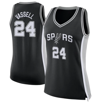 San Antonio Spurs Swingman Jersey - Icon Edition Black Devin Vassell ＃24 Women's