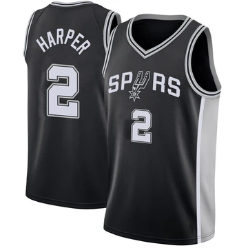 San Antonio Spurs Swingman Jersey - Icon Edition Black Dylan Harper ＃2 Men's