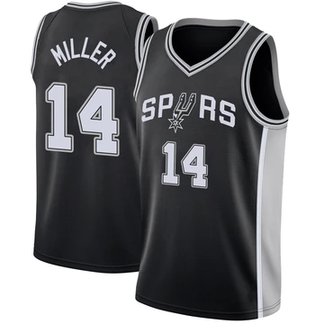 San Antonio Spurs Swingman Jersey - Icon Edition Black Emanuel Miller ＃14 Men's
